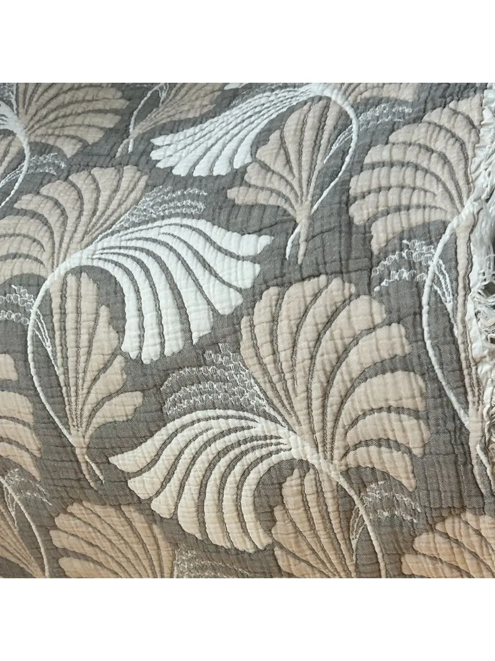 Luxury Quilted Woven After 8 Queen Bedspread Neutral Cool Warm Beige Oversized